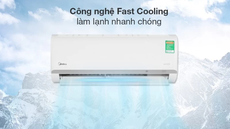 Mát mẻ ngay tức thì với công nghệ Fast Cooling trên điều hòa Midea Inverter 9.000 BTU (1 HP) MAFA-09CDN8 Mát mẻ ngay tức thì với công nghệ Fast Cooling trên điều hòa Midea Inverter 9.000 BTU (1 HP) MAFA-09CDN8