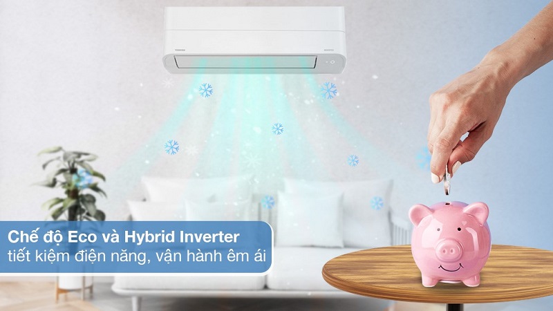 Tiết kiệm điện năng khi sử dụng máy lạnh Toshiba Inverter 12.000 BTU (1.5 HP) RAS-H13Z1KCVG-V