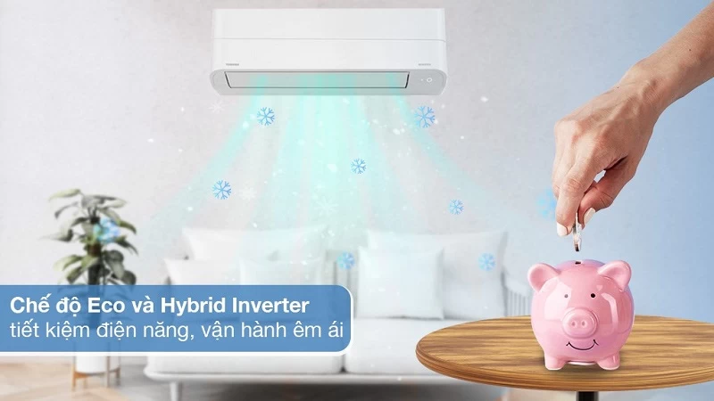 Tiết kiệm điện năng khi sử dụng máy lạnh Toshiba Inverter 12.000 BTU (1.5 HP) RAS-H13Z1KCVG-V Tiết kiệm điện năng khi sử dụng máy lạnh Toshiba Inverter 12.000 BTU (1.5 HP) RAS-H13Z1KCVG-V