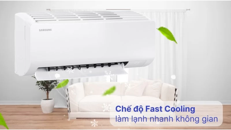 Công nghệ Fast Cooling trên điều hòa Samsung Inverter 9.000 BTU (1 HP) AR10DYHZAWKNSV giúp làm giảm nhiệt độ một cách nhanh chóng Công nghệ Fast Cooling trên điều hòa Samsung Inverter 9.000 BTU (1 HP) AR10DYHZAWKNSV giúp làm giảm nhiệt độ một cách nhanh chóng
