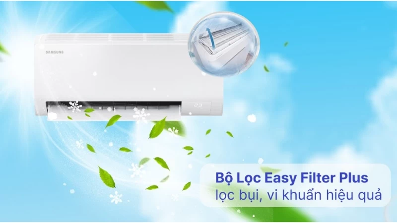 Bộ lọc Easy Filter Plus là một trong những điểm nổi bật của điều hòa Samsung Inverter 9.000 BTU (1 HP) AR10DYHZAWKNSV Bộ lọc Easy Filter Plus là một trong những điểm nổi bật của điều hòa Samsung Inverter 9.000 BTU (1 HP) AR10DYHZAWKNSV