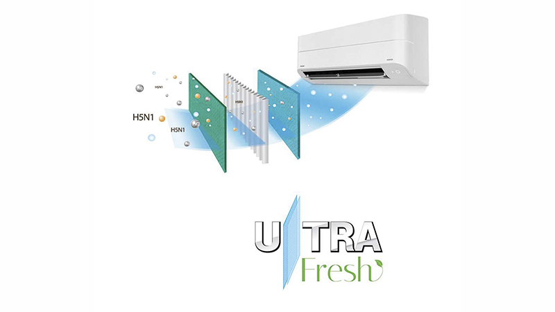 Điều hòa Toshiba Inverter 9.000 BTU (1 HP) RAS-H10Z1KCVG-V được trang bị công nghệ tinh lọc không khí Ultra Fresh