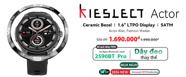 ĐỒNG HỒ THÔNG MINH (WEARABLE) KIESLECT CALLING WATCH ACTOR/ĐEN (BLACK)(YFT2116EU)