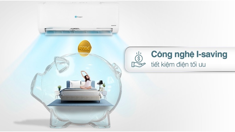 Công nghệ i-Saving trên máy lạnh Casper Inverter 9.000 BTU (1 HP) TC-09IS35 giúp tiết kiệm điện hiệu quả