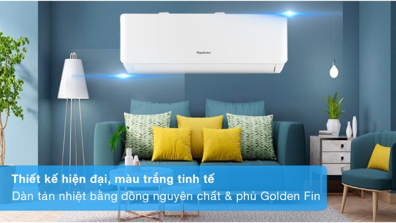Điều hòa Nagakawa Inverter 9.000 BTU (1 HP) NIS-C09R2T28 có kiểu dáng đơn giản