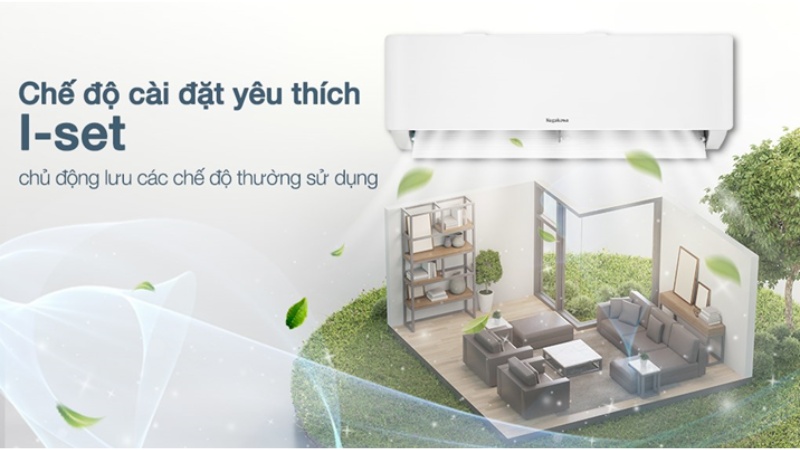Chế độ I-set là một tính năng thông minh được tích hợp trên điều hòa Nagakawa Inverter 9.000 BTU (1 HP) NIS-C09R2T28