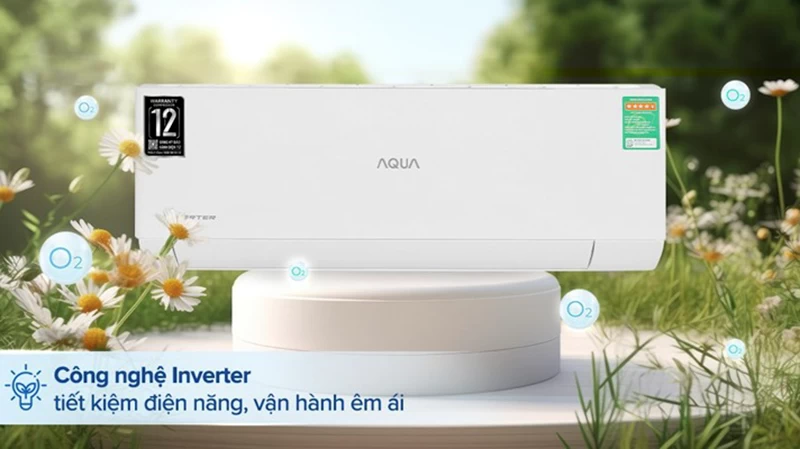 Điều hòa Aqua Inverter 9.000 BTU (1 HP) AQA-RV10QA2 với khả năng làm lạnh nhanh và tiết kiệm điện hiệu quả Điều hòa Aqua Inverter 9.000 BTU (1 HP) AQA-RV10QA2 với khả năng làm lạnh nhanh và tiết kiệm điện hiệu quả