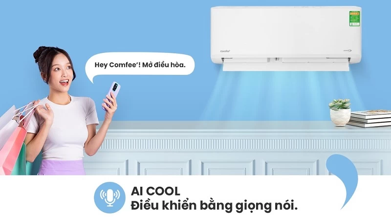 Máy lạnh Comfee Inverter 9.500 BTU (1 HP) CFS-10VDGF-V được trang bị khả năng kết nối Wi-Fi Máy lạnh Comfee Inverter 9.500 BTU (1 HP) CFS-10VDGF-V được trang bị khả năng kết nối Wi-Fi