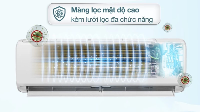 Máy lạnh Gree Inverter 18.425 BTU (2 HP) CHARM18CI là một sản phẩm tiên tiến, được trang bị hệ thống lọc 6 lớp đa chức năng Máy lạnh Gree Inverter 18.425 BTU (2 HP) CHARM18CI là một sản phẩm tiên tiến, được trang bị hệ thống lọc 6 lớp đa chức năng