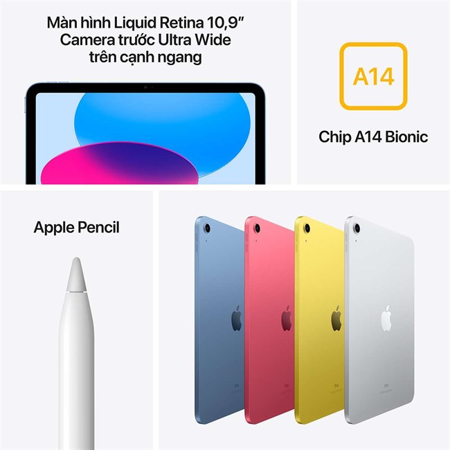 iPad Gen 10 10.9 inch (2022) Wi-Fi là chiếc iPad đầu tiên có camera đặt nằm ngang