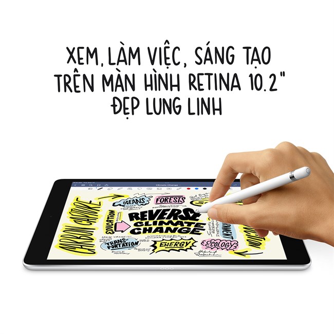 iPad Gen 9 10.2 inch (2021) Wi-Fi có thiết kế siêu mỏng cùng màn hình Retina 10.2 inch