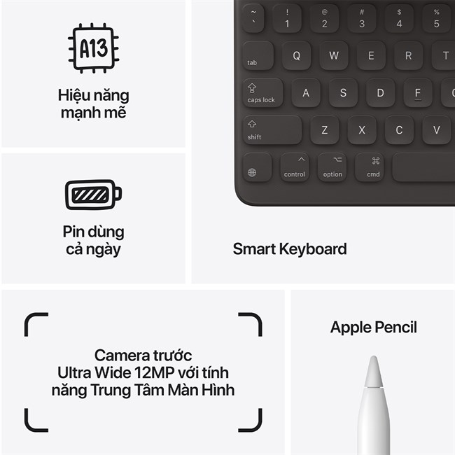 iPad Gen 9 10.2 inch (2021) 4G sở hữu bộ vi xử lý Apple A13 Bionic mạnh mẽ