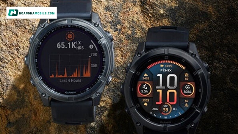 Đồng hồ Garmin Fenix 8 47mm Sapphire AMOLED Edition có thân máy được thiết kế hình tròn với vành kim loại mang lại cảm giác chắc chắn Đồng hồ Garmin Fenix 8 47mm Sapphire AMOLED Edition có thân máy được thiết kế hình tròn với vành kim loại mang lại cảm giác chắc chắn