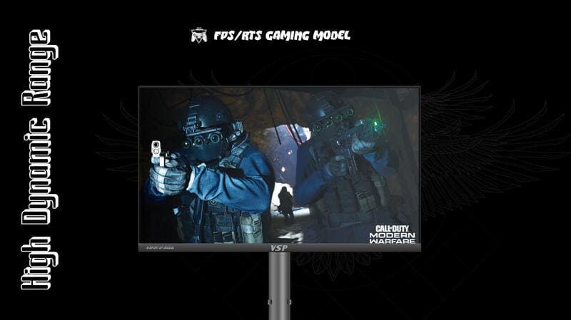 Màn hình VSP VU271Q tích hợp các chế độ chơi game chuyên biệt như FPS (First-Person Shooter) và RTS (Real-Time Strategy)