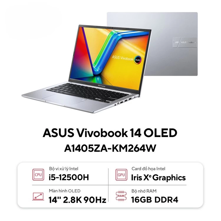 Laptop ASUS Vivobook 14 OLED A1405ZA-KM264W. Laptop ASUS Vivobook 14 OLED A1405ZA-KM264W.