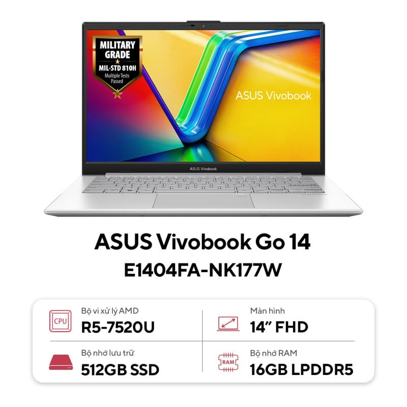 Laptop ASUS Vivobook Go 15 E1504FA-NJ454W.