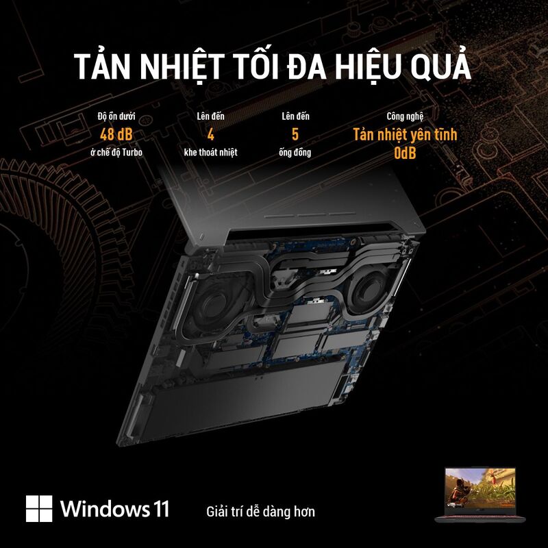 Hệ thống tản nhiệt tối ưu.