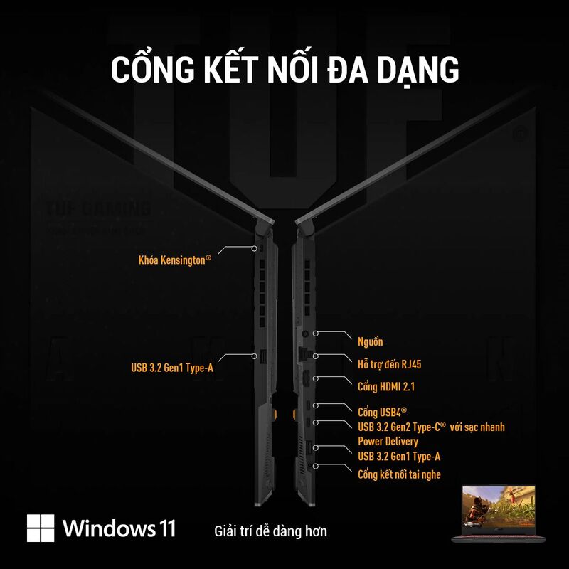 Cổng kết nối đa dạng.