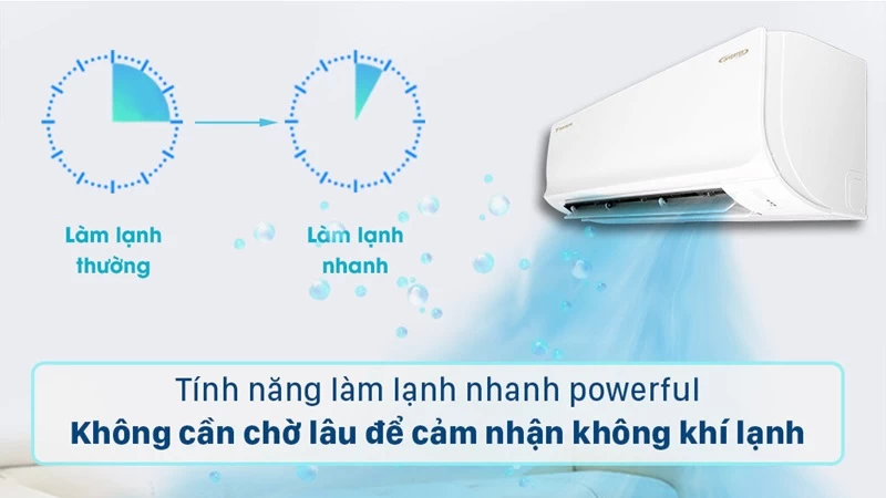 Làm lạnh nhanh chóng với Powerful. Làm lạnh nhanh chóng với Powerful.