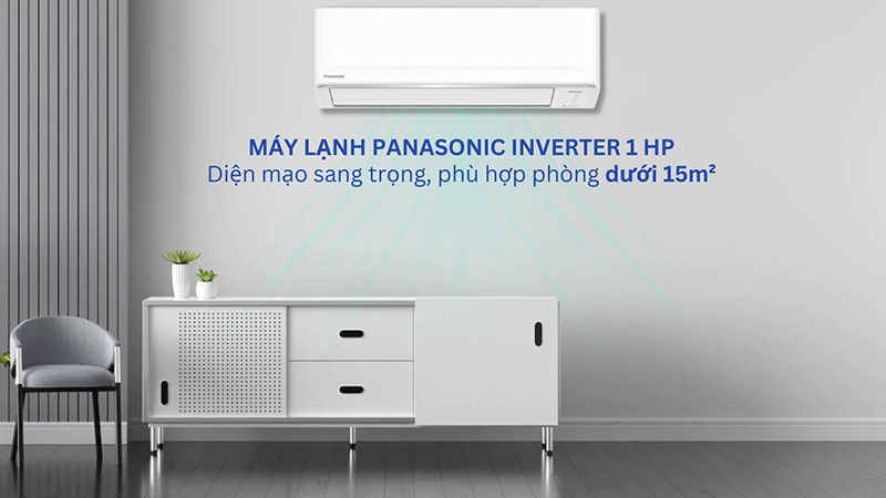 Máy lạnh Panasonic Inverter 9.040 BTU (1 HP) CU/CS-PU9AKH-8 đem lại khả năng làm lạnh nhanh cho những không gian nhỏ dưới 15m2