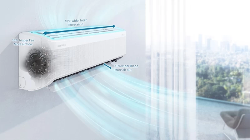 Làm mát nhanh chóng với máy lạnh Samsung WindFree Inverter 9.000 BTU (1 HP) AR10CYECAWKNSV Làm mát nhanh chóng với máy lạnh Samsung WindFree Inverter 9.000 BTU (1 HP) AR10CYECAWKNSV