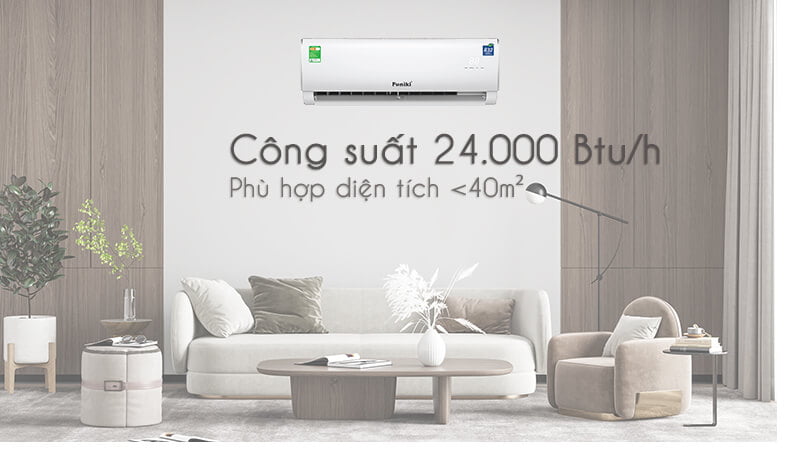 Công suất mạnh mẽ mang lại hiệu quả làm mát tối ưu.