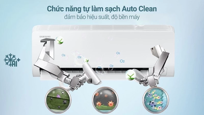 Tính năng tự động làm sạch Auto Clean tiện lợi. Tính năng tự động làm sạch Auto Clean tiện lợi.