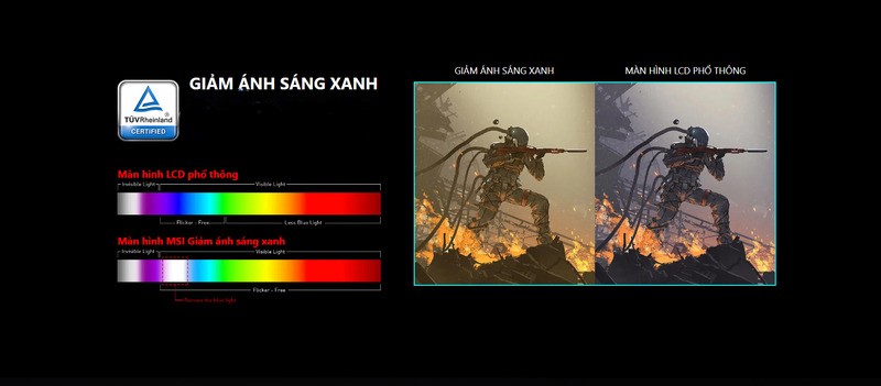 Khả năng hiển thị màu sắc sống động.