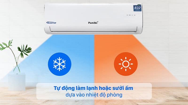 Vừa làm mát vừa sưởi ấm.