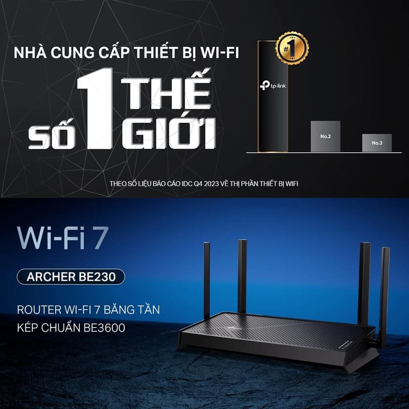 Băng tần kép 2.4GHz và 5GHz.