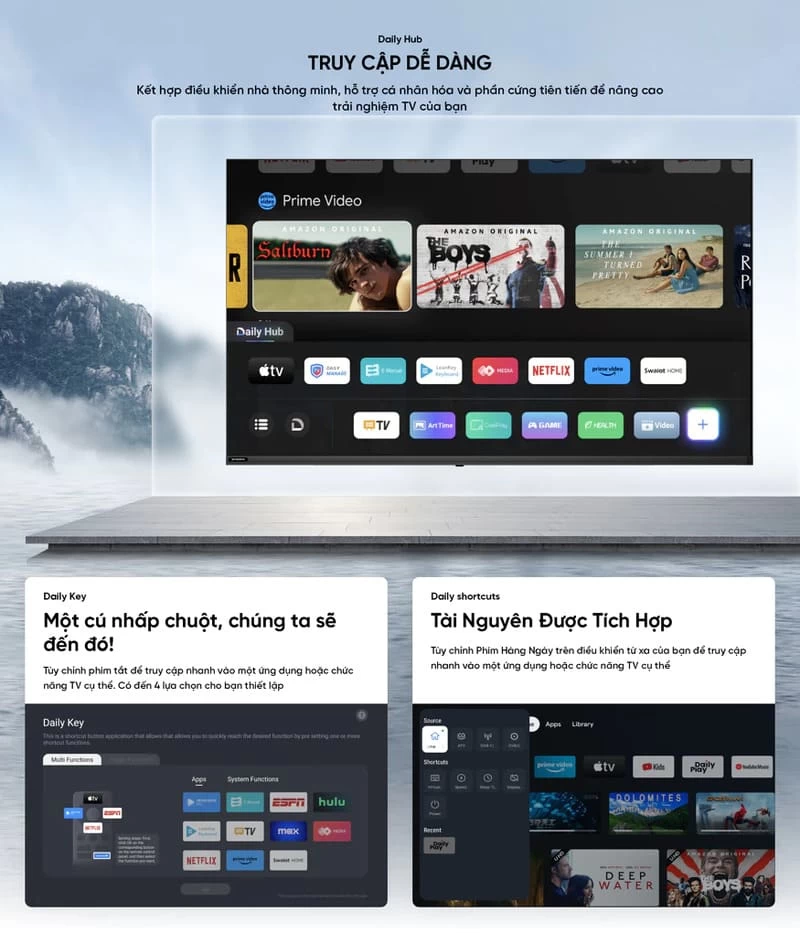 Điều khiển bằng giọng nói và Daily Hub. Điều khiển bằng giọng nói và Daily Hub.