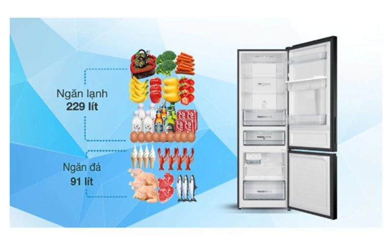 Dung tích sử dụng lớn 320 lít. Dung tích sử dụng lớn 320 lít.