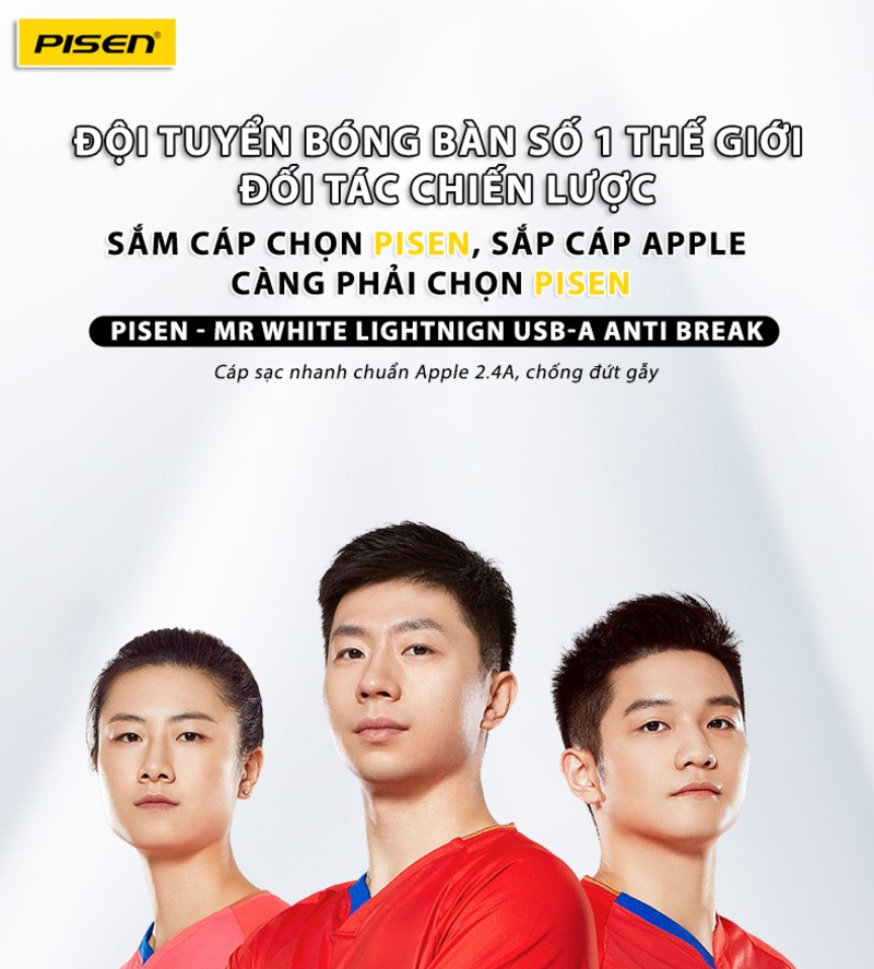Cáp Pisen-Mr White Lightning USB-A.