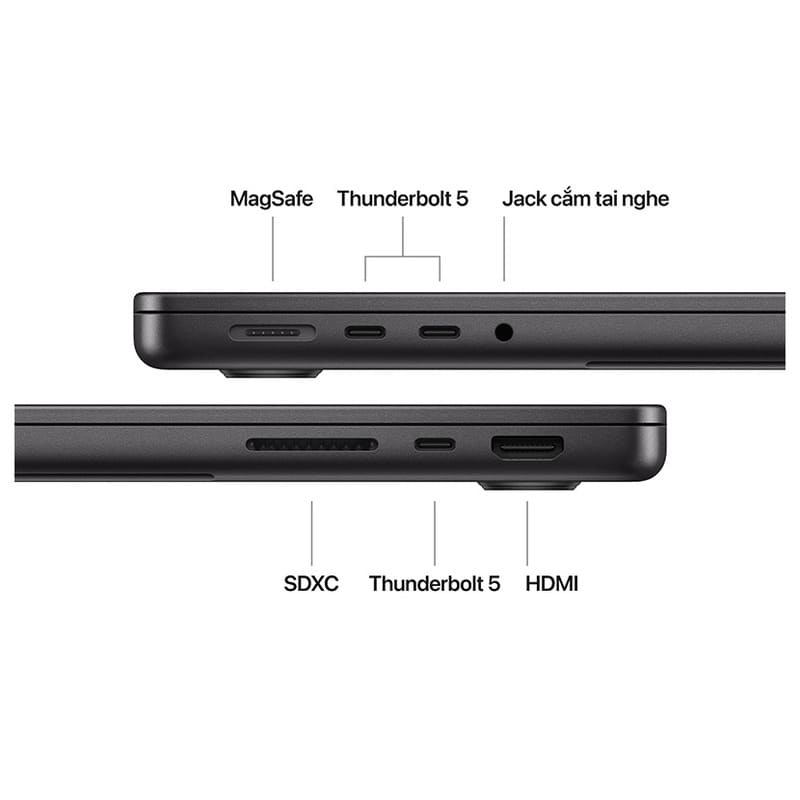 Khả năng kết nối đa dạng và linh hoạt trên MacBook Pro M4 Pro 14 inch