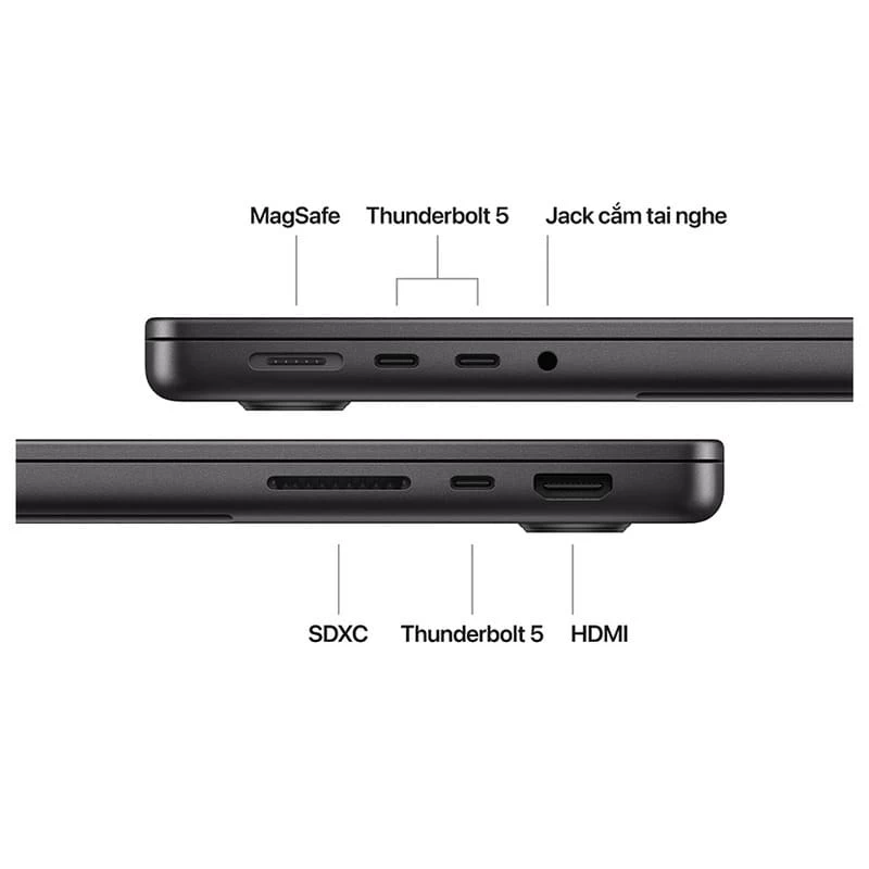 Khả năng kết nối đa dạng và linh hoạt trên MacBook Pro M4 Pro 14 inch Khả năng kết nối đa dạng và linh hoạt trên MacBook Pro M4 Pro 14 inch