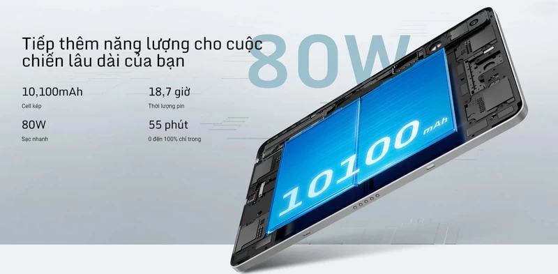 Dung lượng pin lớn. Dung lượng pin lớn.