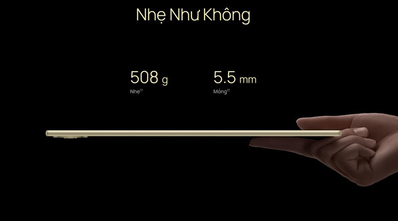 Thiết kế mỏng nhẹ.