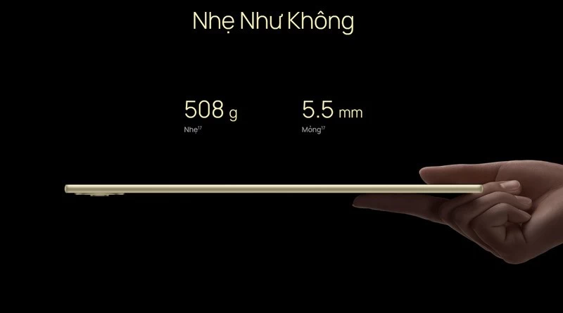 Thiết kế mỏng nhẹ. Thiết kế mỏng nhẹ.