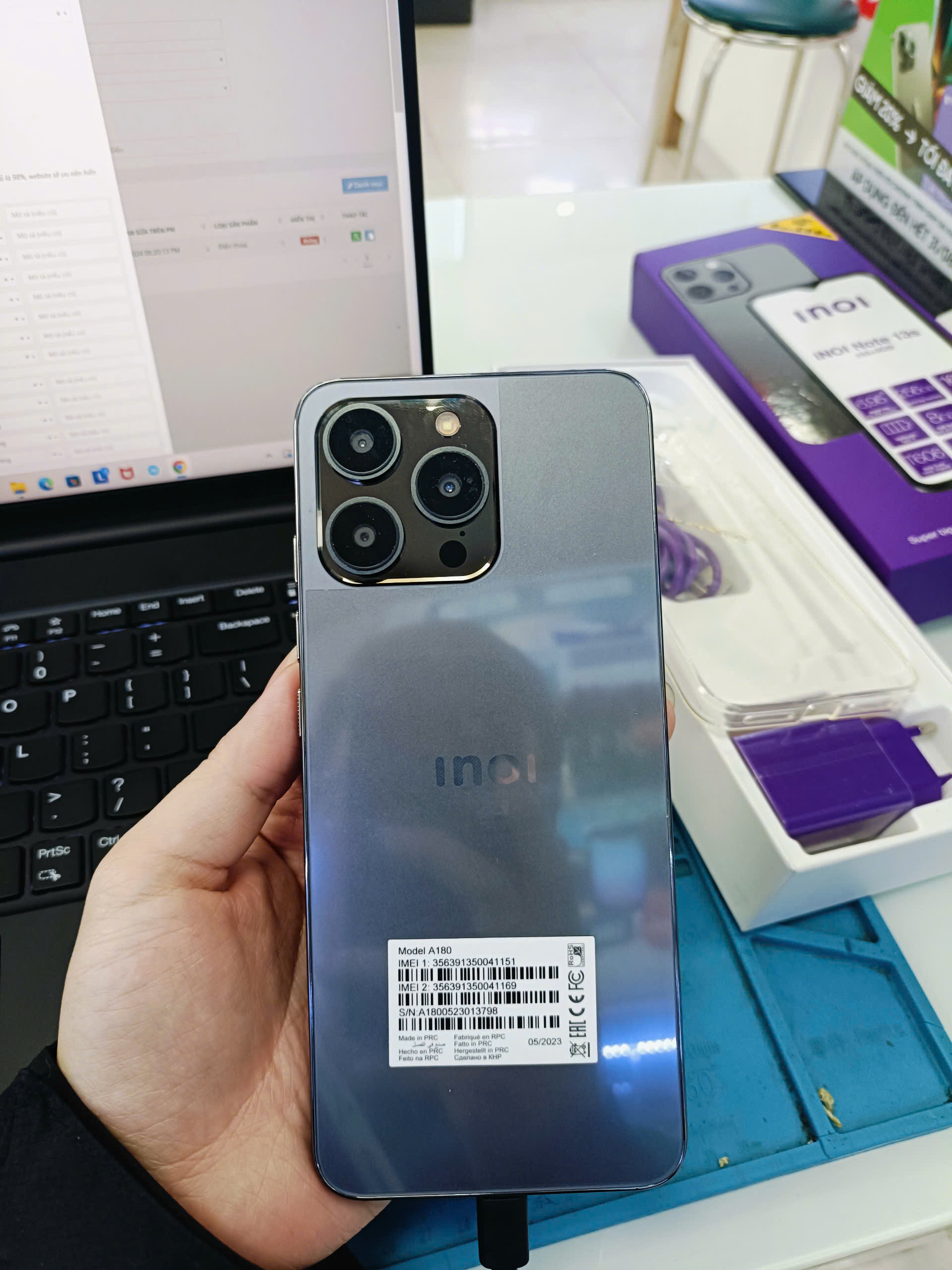 Điện thoại di động INOI Note 13s 8+256GB, màu Xám (Space Gray) - TBH 89 Tam Trinh, Hoàng Mai, Hà Nội