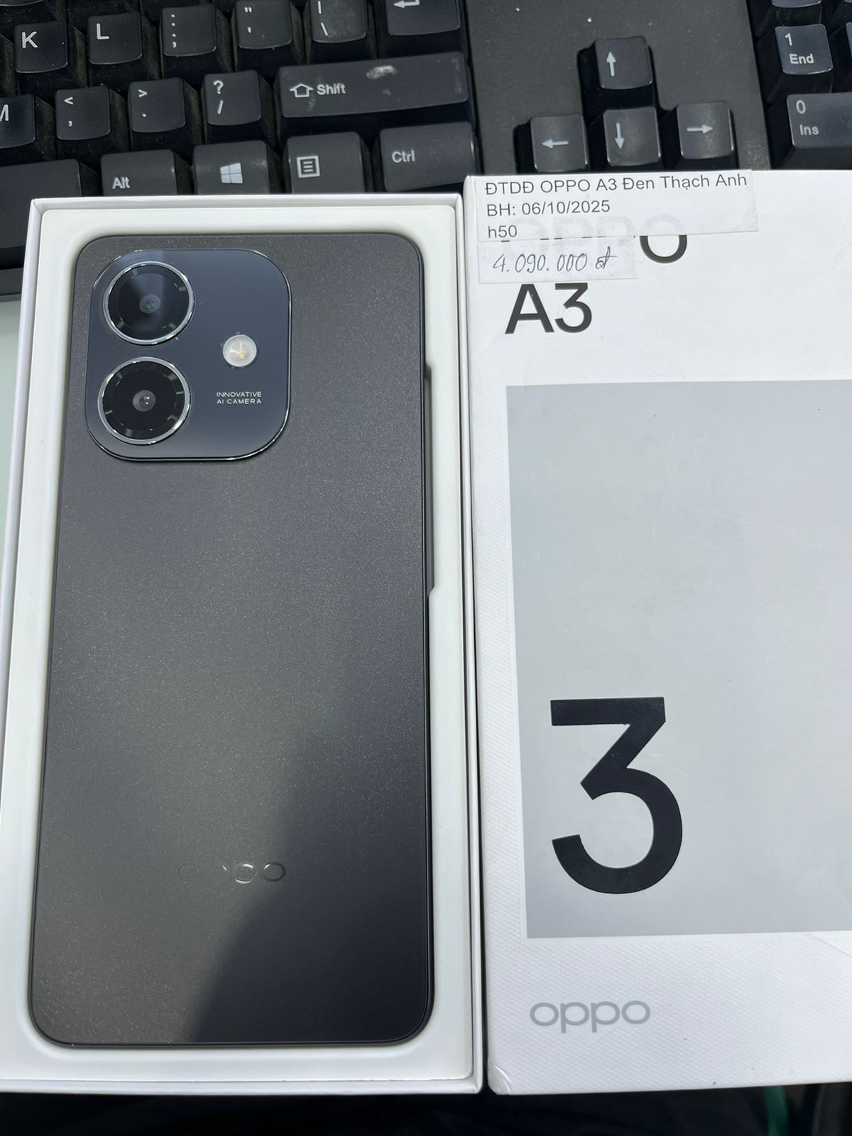 Điện thoại di động OPPO A3 - CPH2669, 6+128GB, Đen thạch anh - 865950070964994 - OPA3128DN