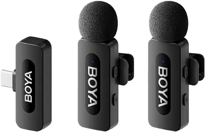 Microphone thu âm không dây Boya BY-V20 V2.0 (TypeC, 2 Mic)