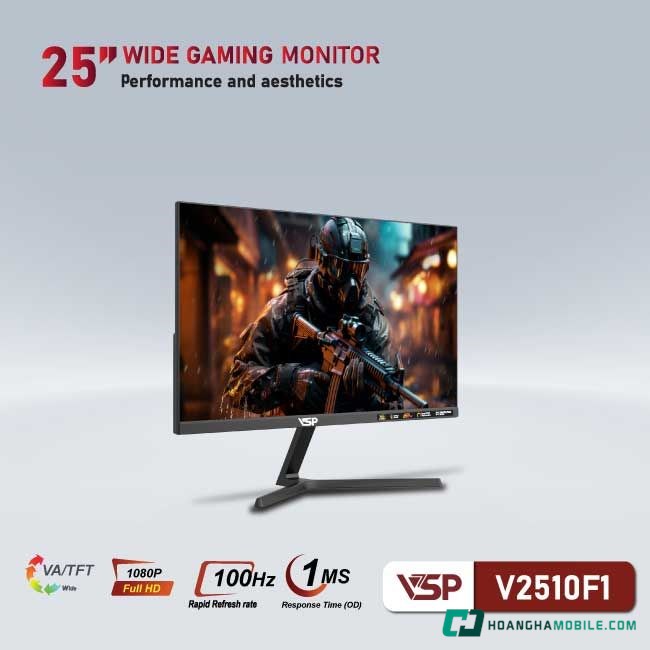 Màn hình VSP V2510F1 có tần số quét 100Hz & thời gian phản hồi 1ms cho trải nghiệm hình ảnh mượt mà Màn hình VSP V2510F1 có tần số quét 100Hz & thời gian phản hồi 1ms cho trải nghiệm hình ảnh mượt mà