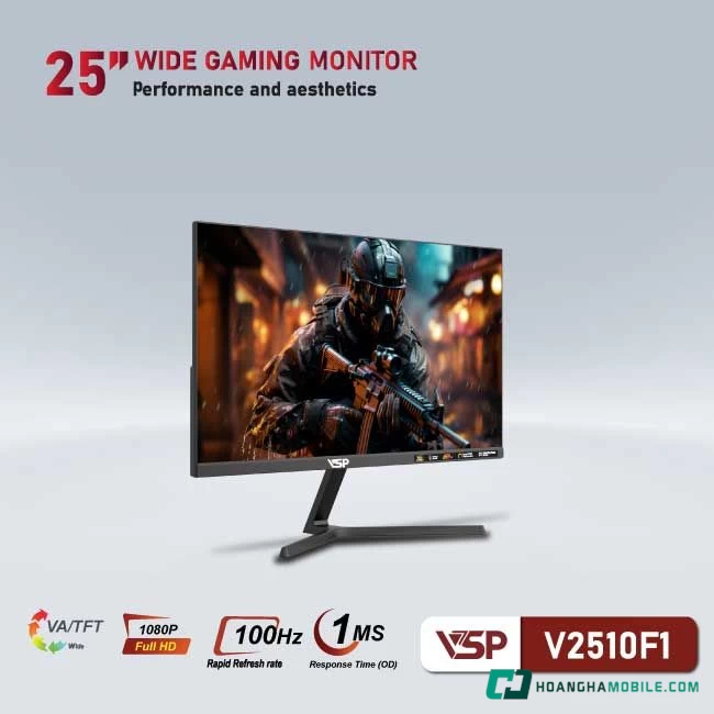 Màn hình VSP V2510F1 có tần số quét 100Hz & thời gian phản hồi 1ms cho trải nghiệm hình ảnh mượt mà Màn hình VSP V2510F1 có tần số quét 100Hz & thời gian phản hồi 1ms cho trải nghiệm hình ảnh mượt mà