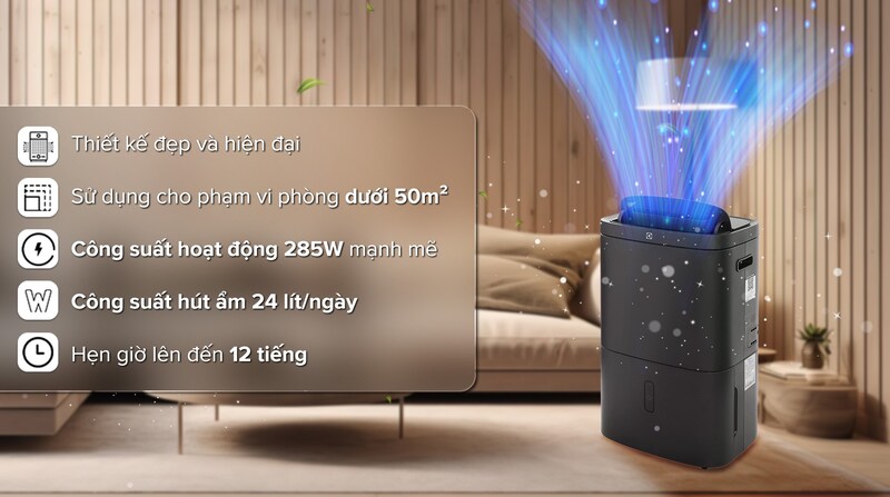 Máy hút ẩm kết hợp lọc không khí.