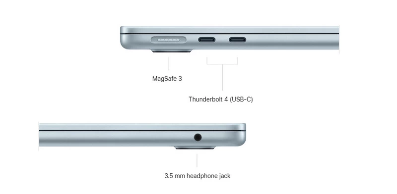 Hệ thống cổng kết nối linh hoạt của MacBook Air M4 13.6 inch 16GB/256GB Hệ thống cổng kết nối linh hoạt của MacBook Air M4 13.6 inch 16GB/256GB