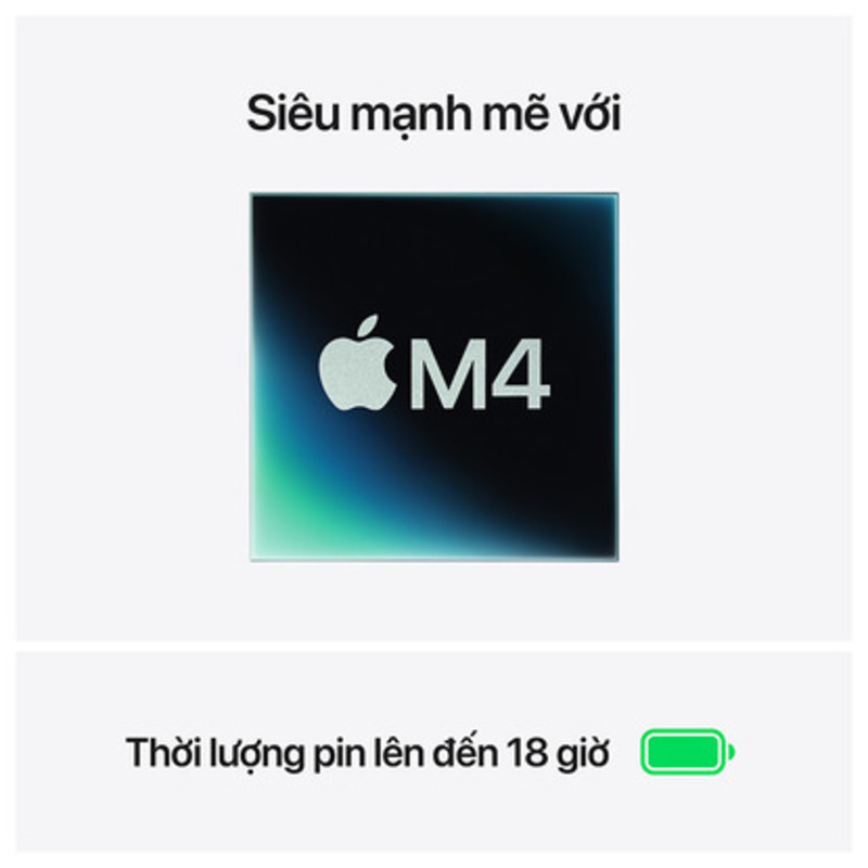 MacBook Air M4 15.3 inch được trang bị chip Apple M4, một trong những bộ vi xử lý mạnh mẽ nhất hiện nay