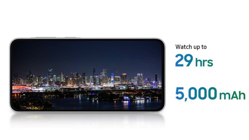 Samsung Galaxy A56 5G sở hữu viên pin 5000mAh, chuẩn chống nước IP67