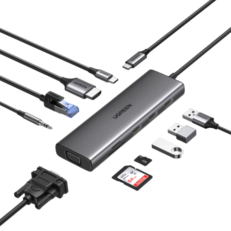 Cổng chuyển đổi Ugreen USB C Hub 10 in 1 15601 CM498