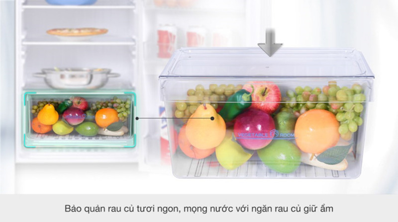 Tủ lạnh Aqua 130 lít AQR-T150FA(BS) sở hữu ngăn rau quả giữ ẩm, giúp duy trì độ ẩm lý tưởng để bảo quản rau củ quả luôn tươi ngon và giữ được độ giòn tự nhiên trong suốt quá trình lưu trữ