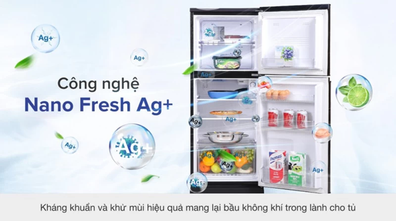 Aqua 130 lít AQR-T150FA(BS) sạch khuẩn khả năng khử mùi và kháng khuẩn Nano Fresh Ag+ Aqua 130 lít AQR-T150FA(BS) sạch khuẩn khả năng khử mùi và kháng khuẩn Nano Fresh Ag+